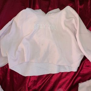 Cropped “Stay You” Hoodie